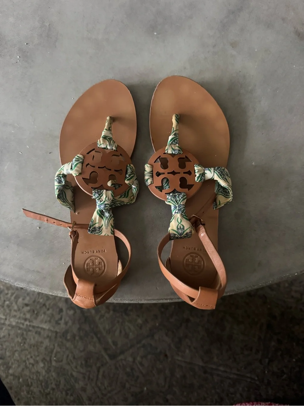 Tory Burch Brown Leather Sole with Embossed 'LEATHER SOLE' and 8M Marking